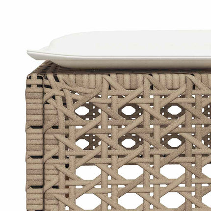 Soffgrupp för trädgården med dynor 6 delar beige konstrotting