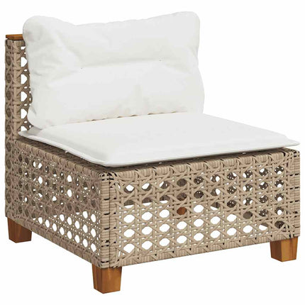 Soffgrupp för trädgården med dynor 5 delar beige konstrotting