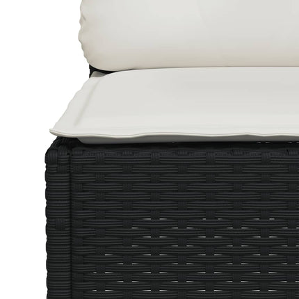 Loungegrupp med dynor 6 delar svart konstrotting