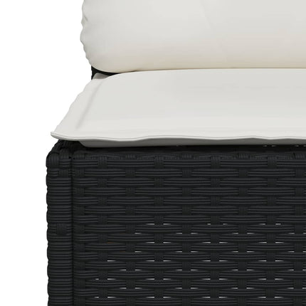 Loungegrupp med dynor 6 delar svart konstrotting