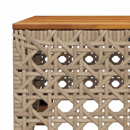 Matgrupp för trädgården med dynor 7 delar beige konstrotting