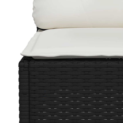 Loungegrupp för trädgården med dynor 8 delar svart konstrotting