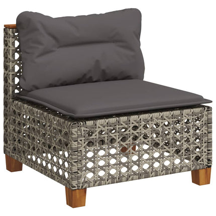 Loungegrupp för trädgården med dynor 8 delar grå konstrotting