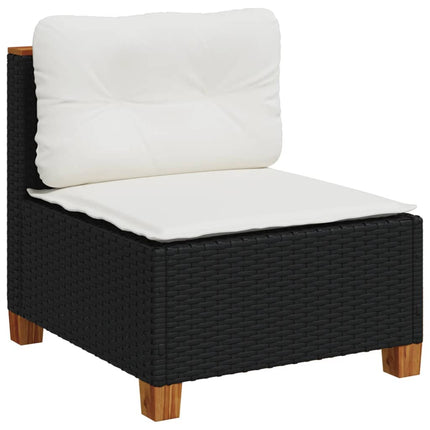 Loungegrupp 10 delar med svarta dynor konstrotting
