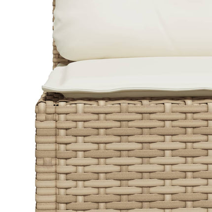Soffgrupp för trädgård med dynor 10 delar beige konstrotting