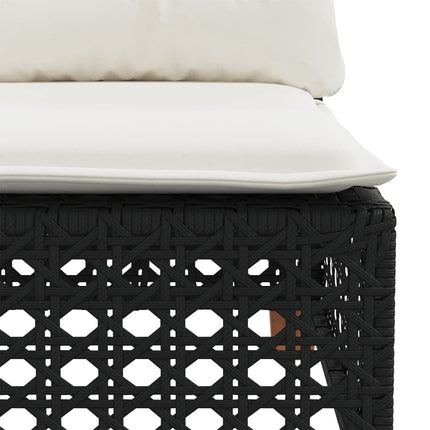 Loungegrupp 10 delar med svarta dynor konstrotting