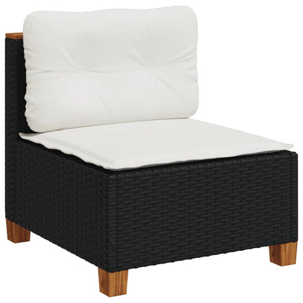 Loungegrupp 10 delar med svarta dynor konstrotting