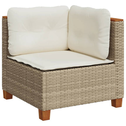 Soffgrupp för trädgård med dynor 10 delar beige konstrotting