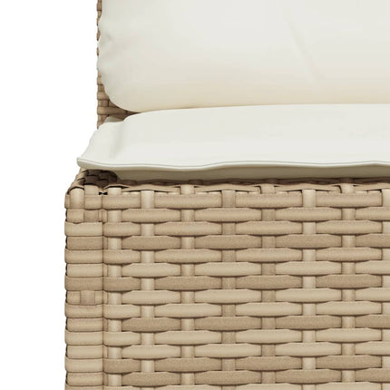 Soffgrupp för trädgård med dynor 10 delar beige konstrotting