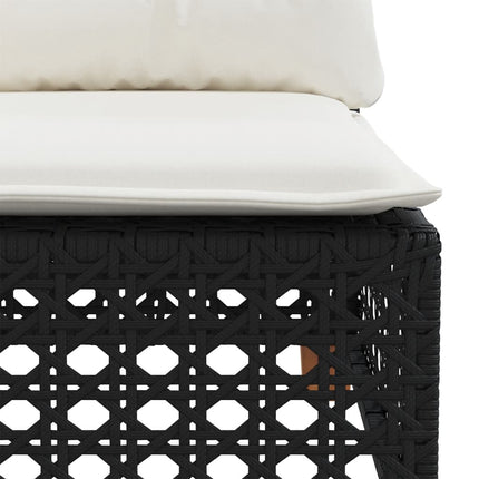 Loungegrupp 10 delar med svarta dynor konstrotting