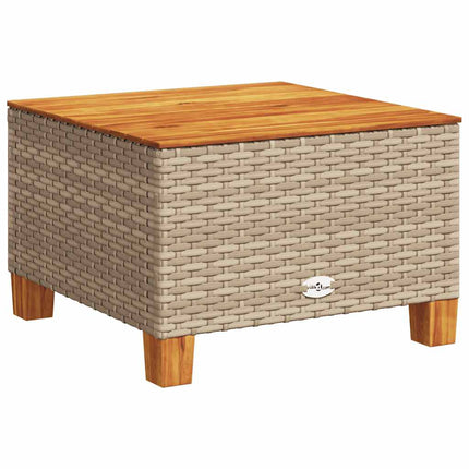 Loungegrupp för trädgården m. dynor 11 delar beige konstrotting