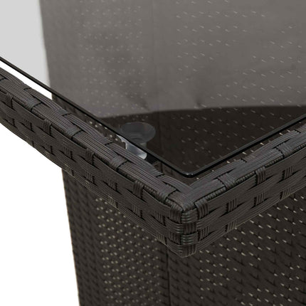 Trädgårdsmöbelset med kudde 7 pcs Svart konstrotting