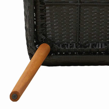 Trädgårdsmöbelset med kudde 7 pcs Svart konstrotting