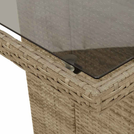 Trädgårdsmöbelset 7 st Beige konstrotting