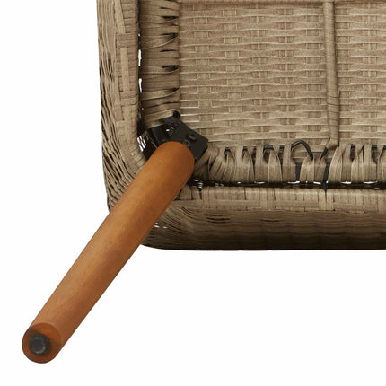Trädgårdsmöbelset med kudde 9 pcs Beige konstrotting