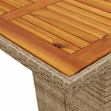 Trädgårdsmöbelset med kudde 7 pcs Beige konstrotting