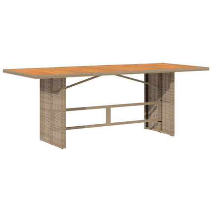 Trädgårdsmöbelset med kudde 9 pcs Beige konstrotting