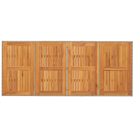 Trädgårdsmöbelset med kudde 9 pcs Beige konstrotting