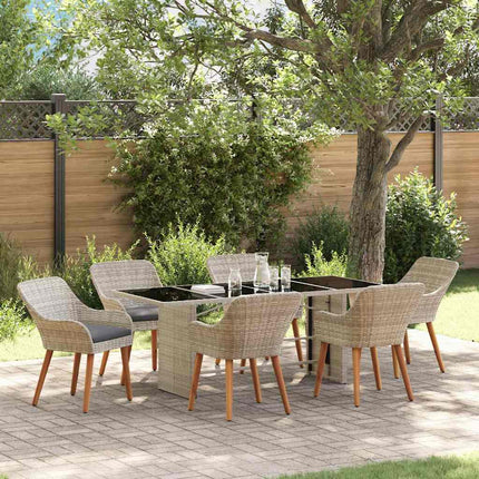 Trädgårdsmöbelset 7 pcs Ljusgrå konstrotting
