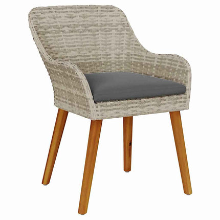 Trädgårdsmöbelset 7 pcs Ljusgrå konstrotting