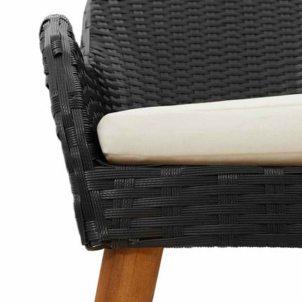 Trädgårdsmöbelset med kudde 3 pcs Svart konstrotting
