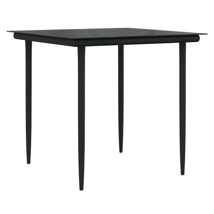 Trädgårdsmöbelset med kudde 3 pcs Svart konstrotting