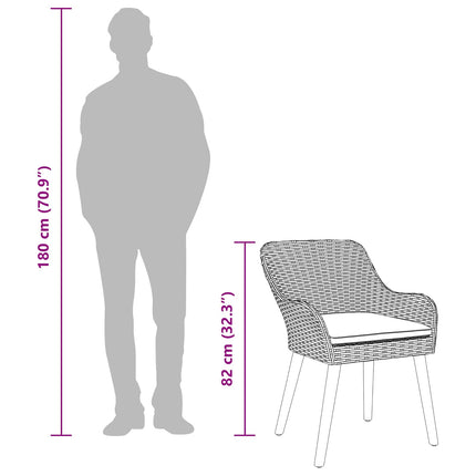 Trädgårdsmöbelset med kudde 5 pcs Beige konstrotting
