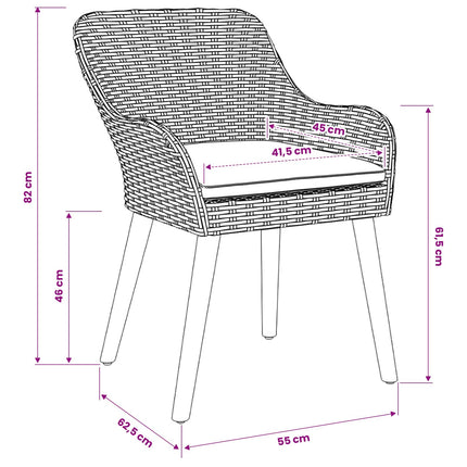 Trädgårdsmöbelset med kudde 7 pcs Ljusgrå konstrotting