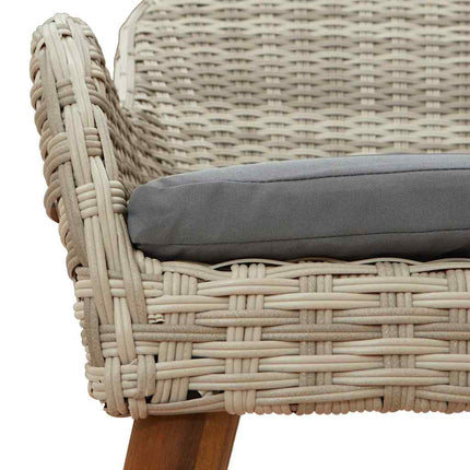 Trädgårdsmöbelset med kudde 7 pcs Ljusgrå konstrotting