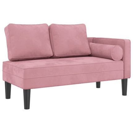 Schäslong med dynor rosa sammet