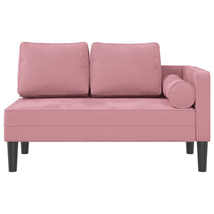 Schäslong med dynor rosa sammet