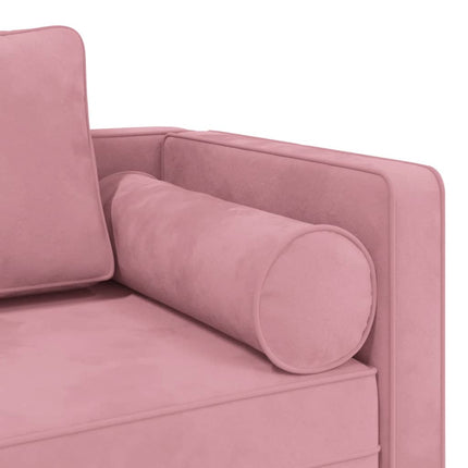 Schäslong med dynor rosa sammet