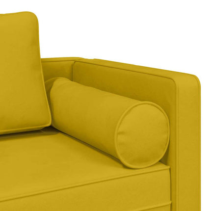 Schäslong med dynor gul sammet