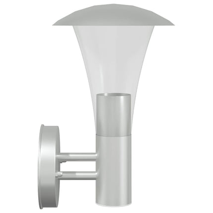 Utomhusvägglampa 2 st silver rostfritt stål