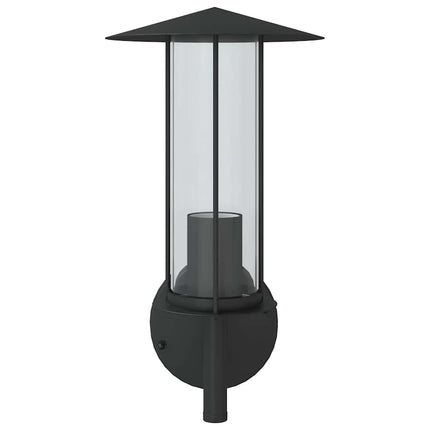Utomhusvägglampa svart rostfritt stål