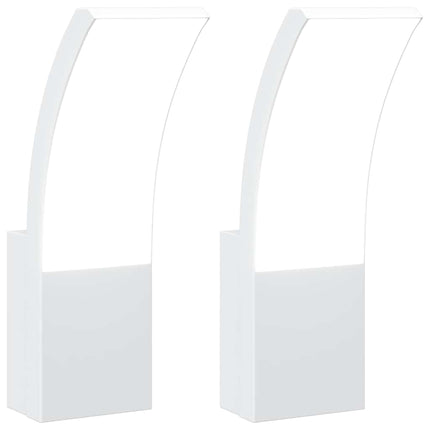 Utomhusvägglampor LED 2 st vit gjuten aluminium