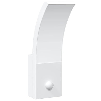 Utomhusvägglampa LED med sensor vit gjuten aluminium