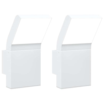 Utomhusvägglampor LED 2 st vit gjuten aluminium