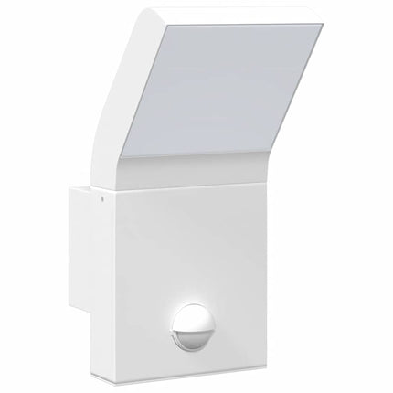 Utomhusvägglampa LED med sensor vit gjuten aluminium