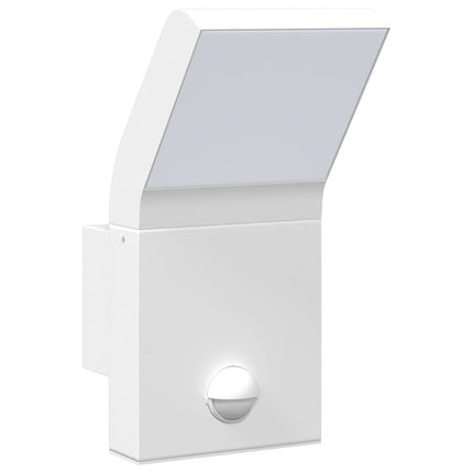 Utomhusvägglampor LED med sensorer 2 st vit gjuten aluminium