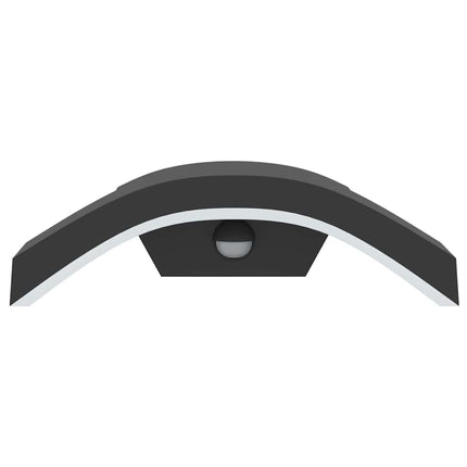 Utomhusvägglampa LED med sensor svart gjuten aluminium