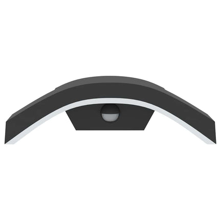 Utomhusvägglampor LED med sensorer 2 st svart gjuten aluminium