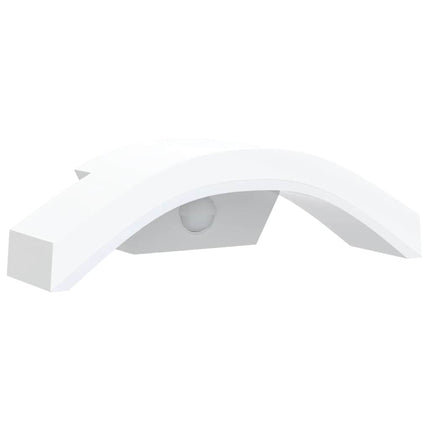 Utomhusvägglampa LED med sensor vit gjuten aluminium