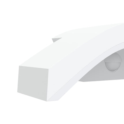 Utomhusvägglampa LED med sensor vit gjuten aluminium