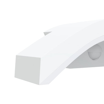 Utomhusvägglampor LED med sensorer 2 st vit gjuten aluminium