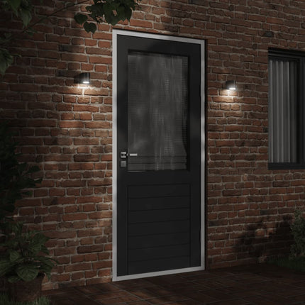 Utomhusvägglampor 2 st svart gjuten aluminium