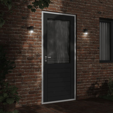 Utomhusvägglampor 2 st svart gjuten aluminium