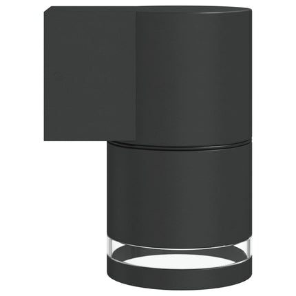 Utomhusvägglampor 2 st svart gjuten aluminium