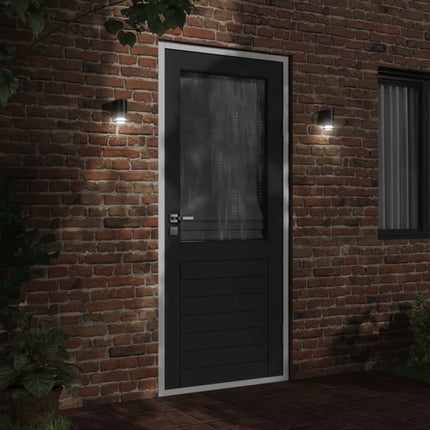 Utomhusvägglampor 2 st svart gjuten aluminium