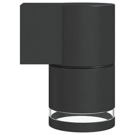 Utomhusvägglampor 2 st svart gjuten aluminium
